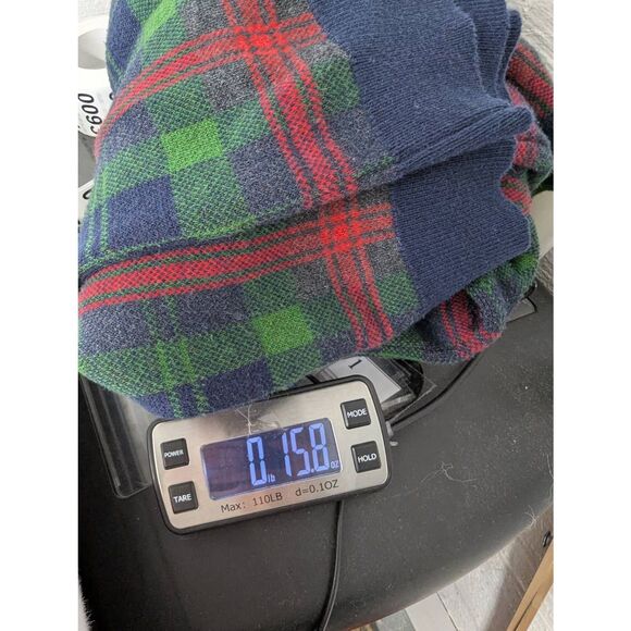 J. McLaughlin Men's Sweater‎ Round Neck Green Red Plaid Size Large Cotton Modal - Picture 8 of 8